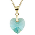 Xilion Light Turquoise Heart Pendant Gold Chain Made With Swarovski Element